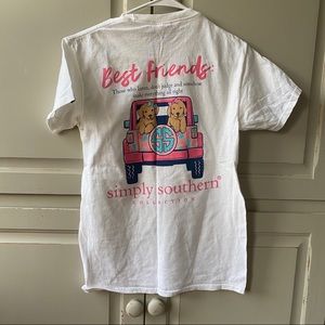 simply southern white puppy t shirt s